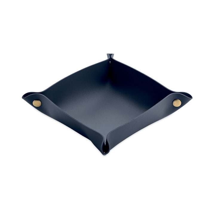Vide-poches promotionnel pliable en PU Keyspot Bleu marine